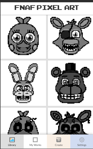 Pixel art Coloring by numbers for Fnaf