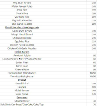 The Rolls Carro menu 1