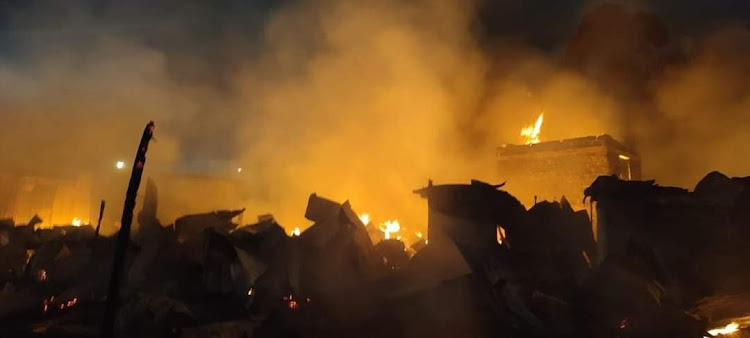 Fire consumes Gikomba Market.