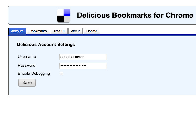 Delicious Bookmarks chrome extension