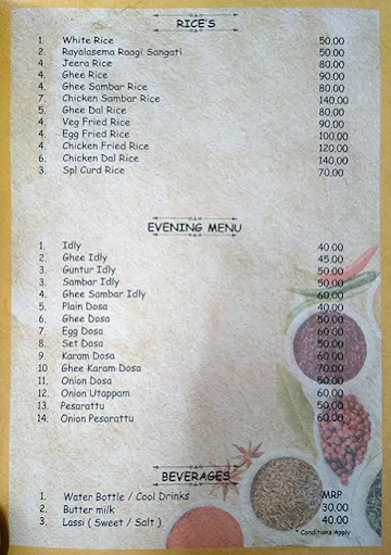 Guntur Spice menu 