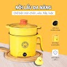 Nồi Lẩu Điện Mini Vịt Vàng 2 Tầng Đa Năng Nấu Cơm Lẩu Cháo Chiên Xào Đa Năng, Dung Tích 1.8L