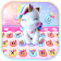 Thème de clavier Rainbow Unicorn Smile icon