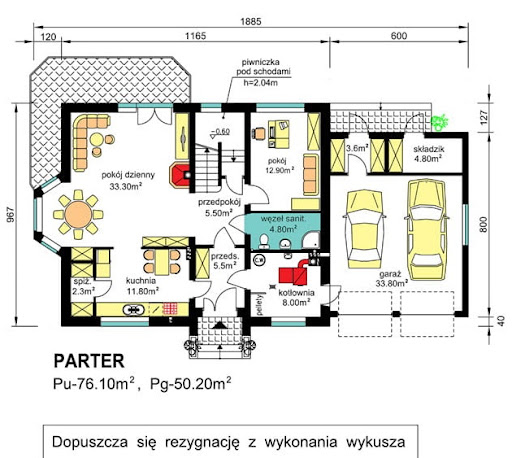 BW-27 wariant 3 - Rzut parteru