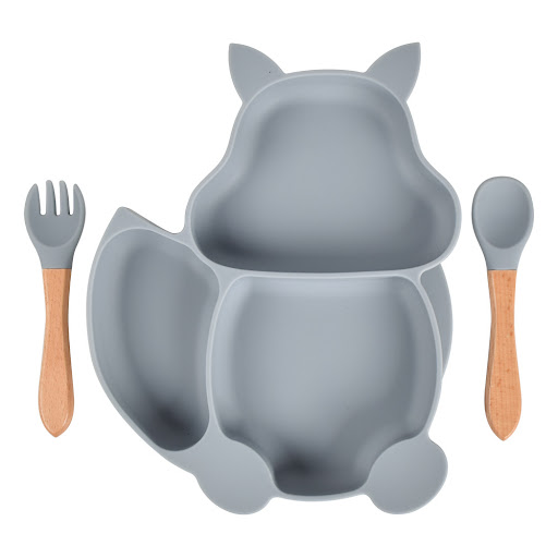 Title 3, Cute Squirrel Split Grid Childrens Tableware. ...