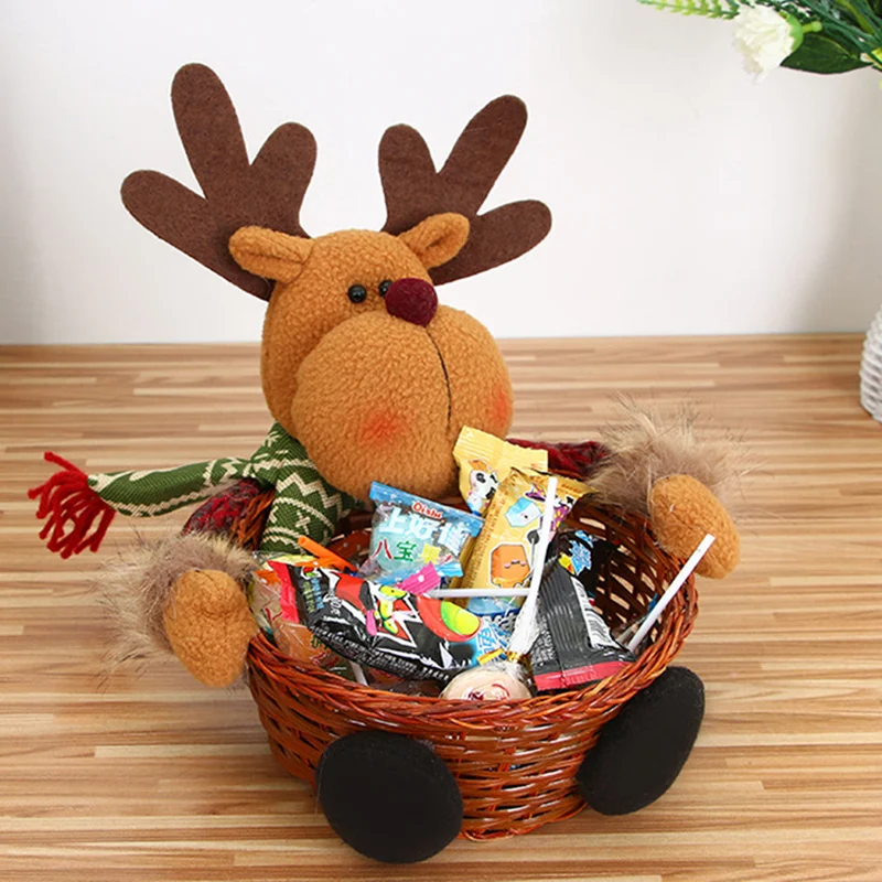 Decorações de Natal Nova Cesta de Doces Enfeites de Mesa Decorações de Doces Infantis Celebre o Natal com Alegria e Doçura