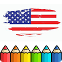 world flag coloring game icon