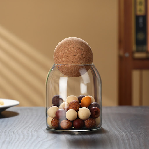 Title 6, Storage jar with wooden ball plug for scented t...