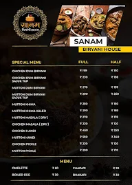 Sanam Biryani House menu 1