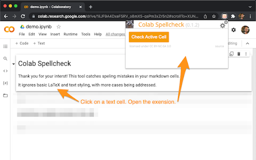 Colab Spellcheck