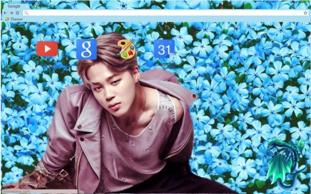 BTS Jimin/박지민/floral background chrome extension