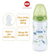 [Mã Bmlta50 Giảm Đến 50K Đơn 99K] Bình Sữa Chống Sặc Nuk Nhựa Pp Cao Cấp Chuẩn Eu Núm Ti Silicone Chỉnh Nha 300Ml