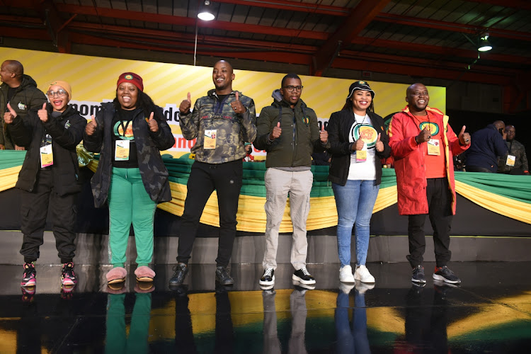 ANC Youth League leadership at their 26th national conference at the Nasrec Expo Centre in Johannesburg on July 1 2023.