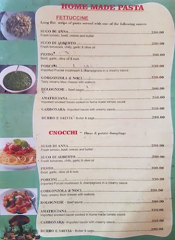 Buon Appetito menu 