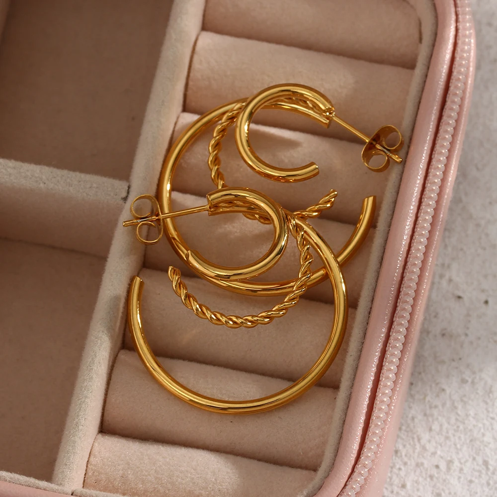 Title 13, Boucles doreilles tendance en acier inoxydable...