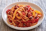 Bucatini with Sausage and Peppers was pinched from <a href="http://www.epicurious.com/recipes/food/views/bucatini-with-sausage-and-peppers-56389445" target="_blank">www.epicurious.com.</a>