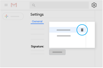 Delete saved signatures in Settings