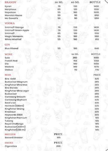 Reddy Swimming Pools menu 