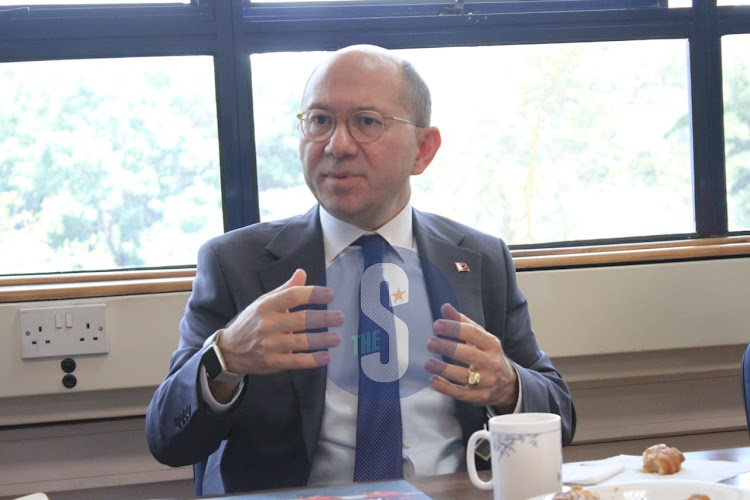 Turkey Ambassador Subutay Yüksel during a meeting at Radio Africa Westlands on February 1, 2023.