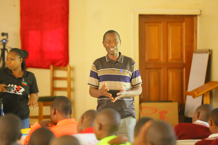 National Youth coach Robert Ngisirei during the sensitization foru