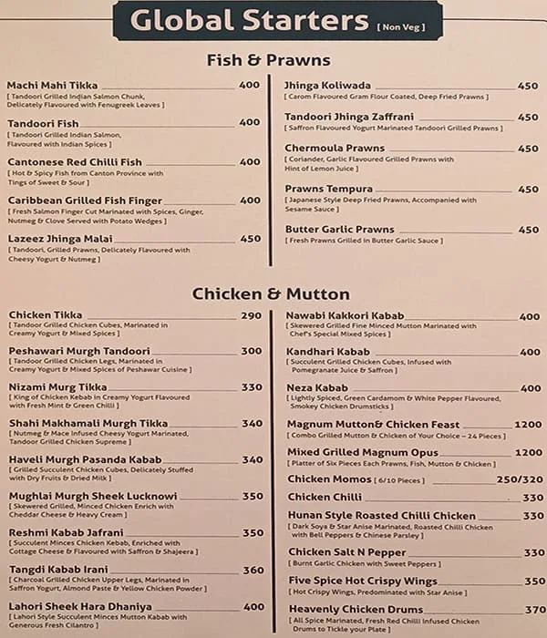 Magnum Opus menu 