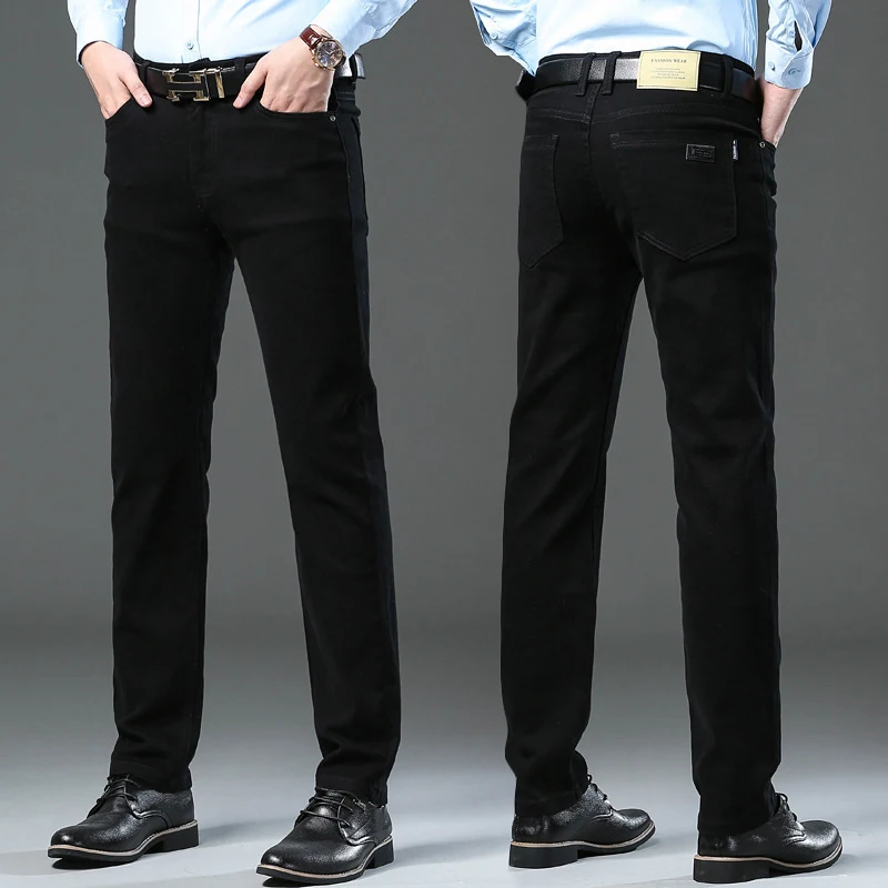 Pantalon Casual Grande Taille Homme Coupe Droite Extensible Confortable Taille Mi-haute Idéal pour Décontracté