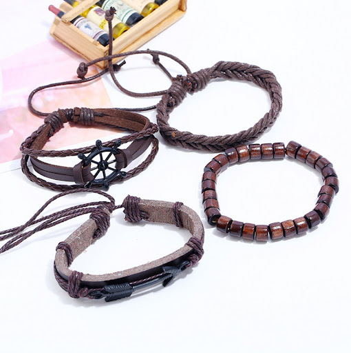 Title 1, New Retro Student Beaded Bracelet Set Hand Weav...