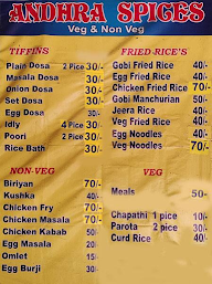 Spicy Andhra menu 1