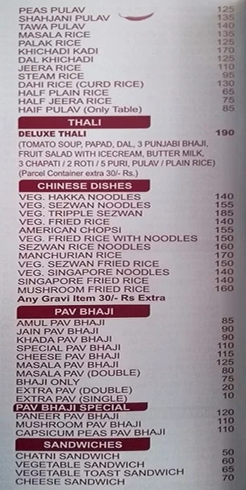 Sanskruti menu 