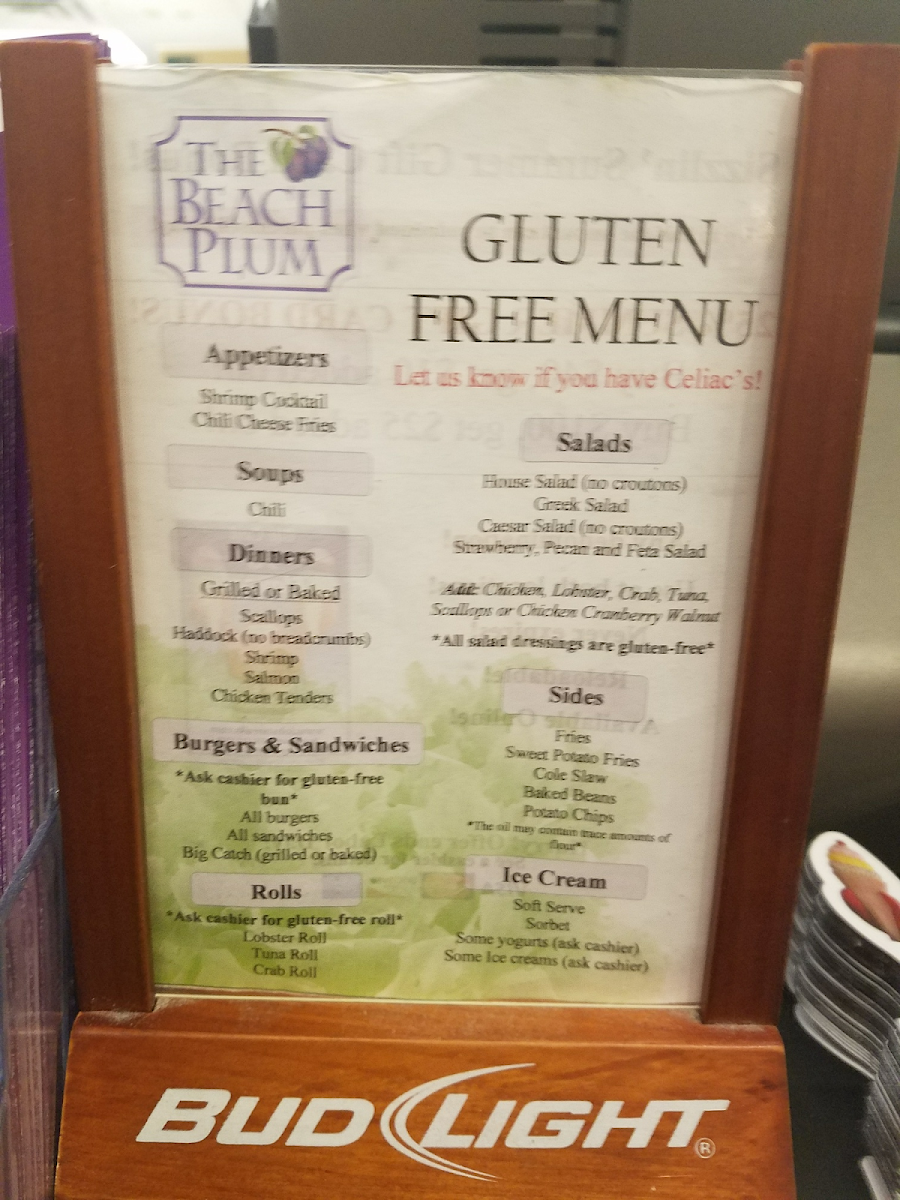 Gluten Free Menu