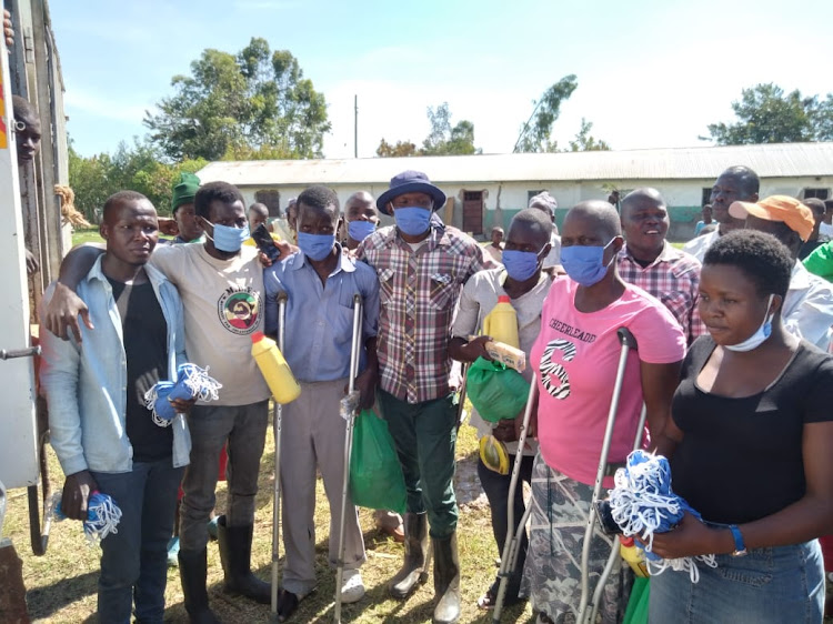 Some of the beneficiaries of food donations in Nyakach subcounty.