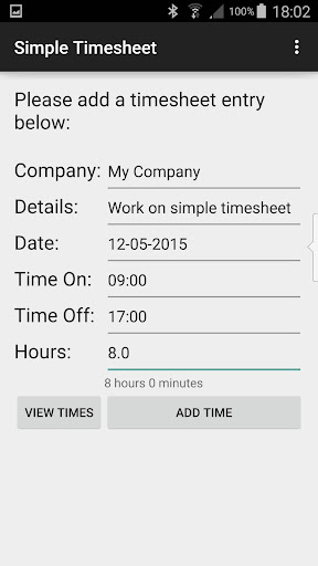 Simple Timesheet