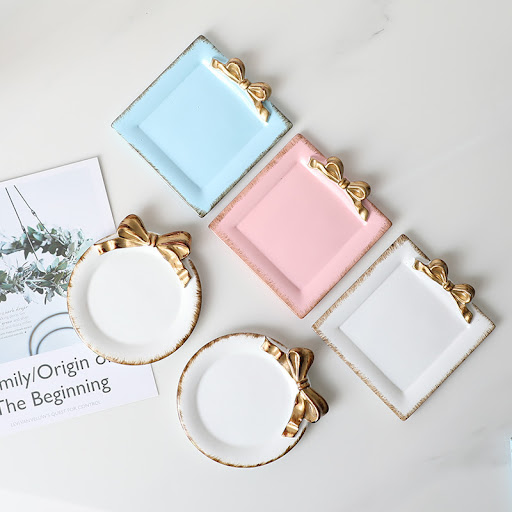 Title 1, Vintage Bowknot Resin Jewelry Tray Small Coaste...