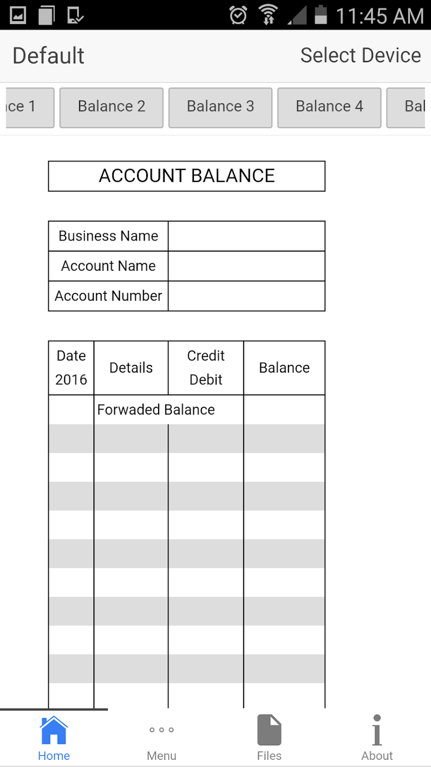 Accounts Balance Screen 2