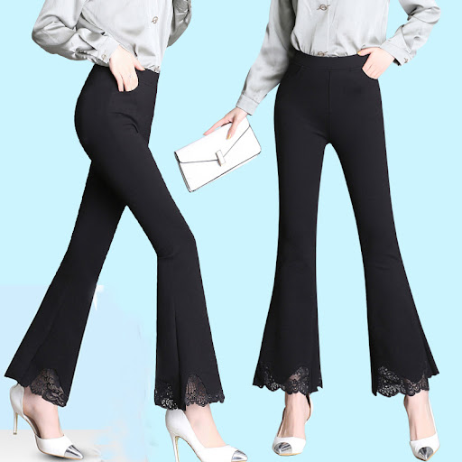 Title 5, Thin elastic waist slimming casual pants for a ...