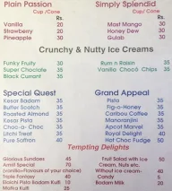 Amrith Ice Cream menu 1