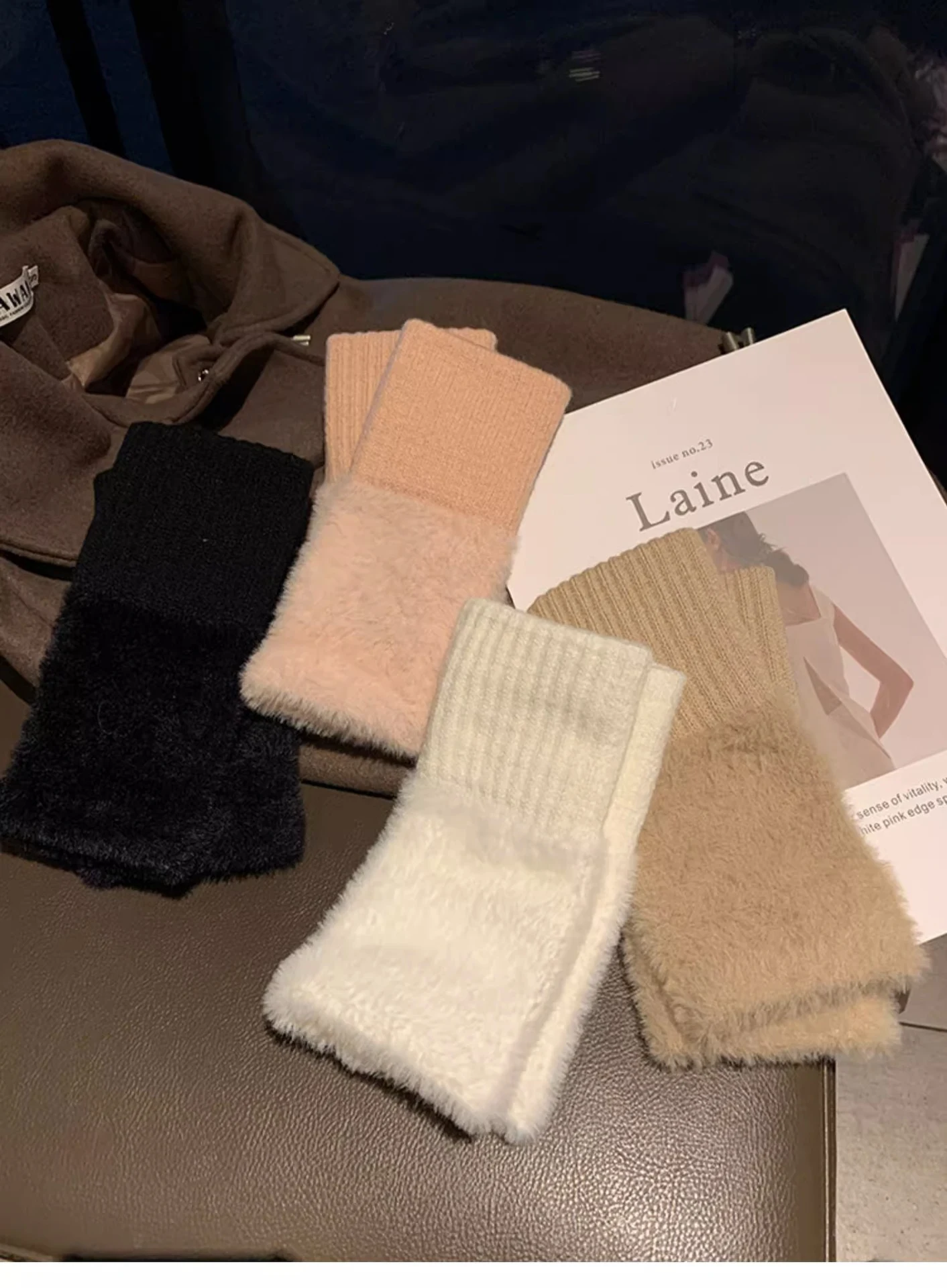 Title 11, Gants dhiver chauds en tricot sans doigts pour...