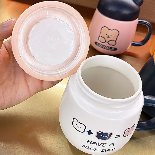 Title 2, Household Cute Bear Ceramic Mug With Lid – Enjo...