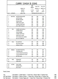 Curry Singh & Sons menu 1