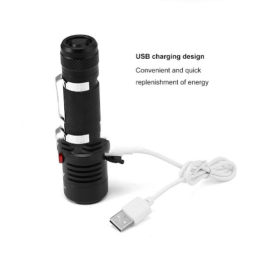 Title 1, Torcia LED USB ricaricabile multifunzione, lung...