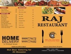 Raj Restaurant menu 