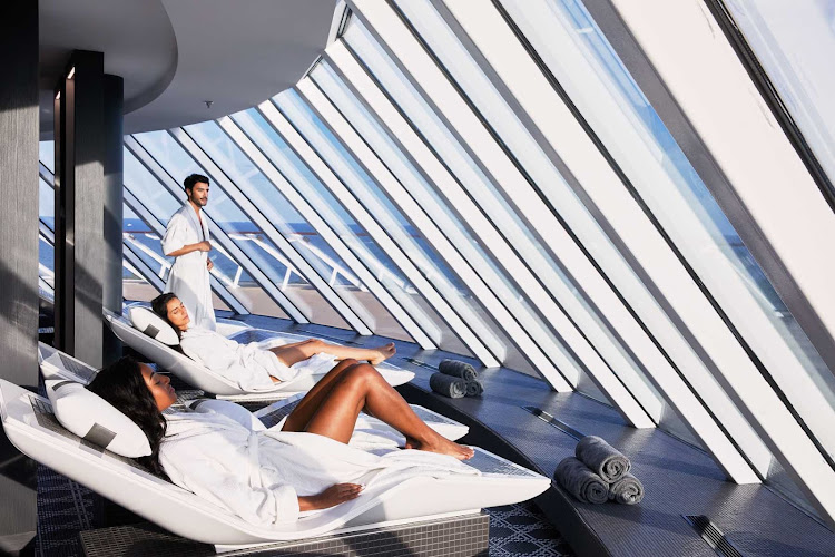 The 22,000-square-foot Spa on Celebrity Edge series ships offers a thermal suite with eight distinct spaces.