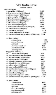 We Bake Love menu 1