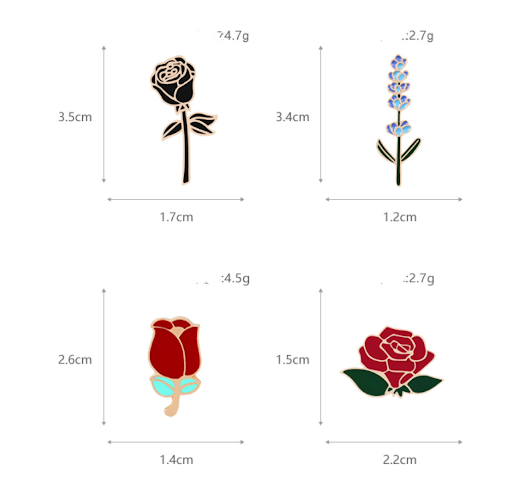 Title 8, Fashion Red And Black Rose Brooch Creative Lape...