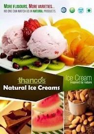 Thanco's Natural Ice Cream menu 1