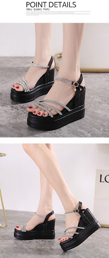 Title 2, Wedge Platform Roman Rhinestone Sandals – Comfo...