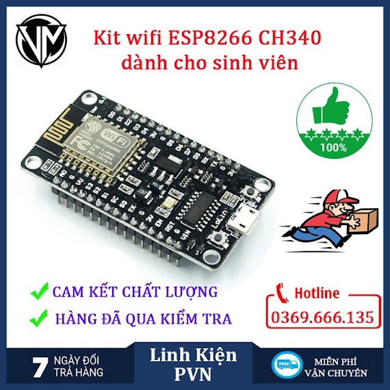 Kít Rf Thu Phát Wifi Esp8266 Nodemcu Lua V3 Ch340 - Dành Cho Sinh Viên, Người Yêu Điện Tử