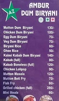 Ambur Dum Biryani menu 1