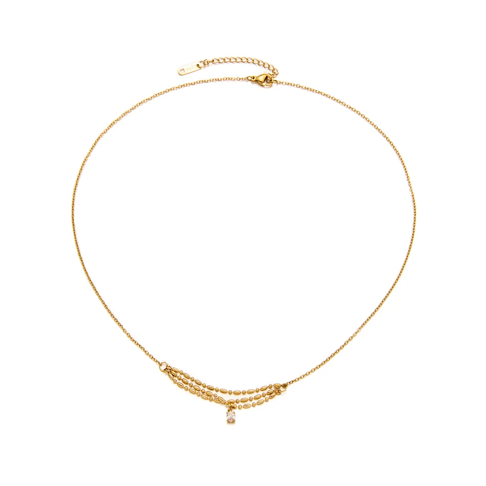 Colar Enrolado de Zircônia Niche Não Desbota Joia Feminina Elegante Brilho Duradouro Design Moderno Presente Perfeito Para Ela