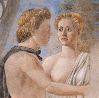 Piero della Francesca, Le Storie della Vera Croce, Morte di Adamo (particolare dopo il restauro)